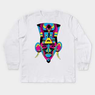 CMYK African Mask 6 Kids Long Sleeve T-Shirt